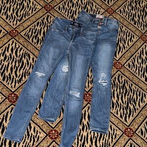 Girls Hollister & Abercrombie kids Light Blue Ripped Skinny Jeans